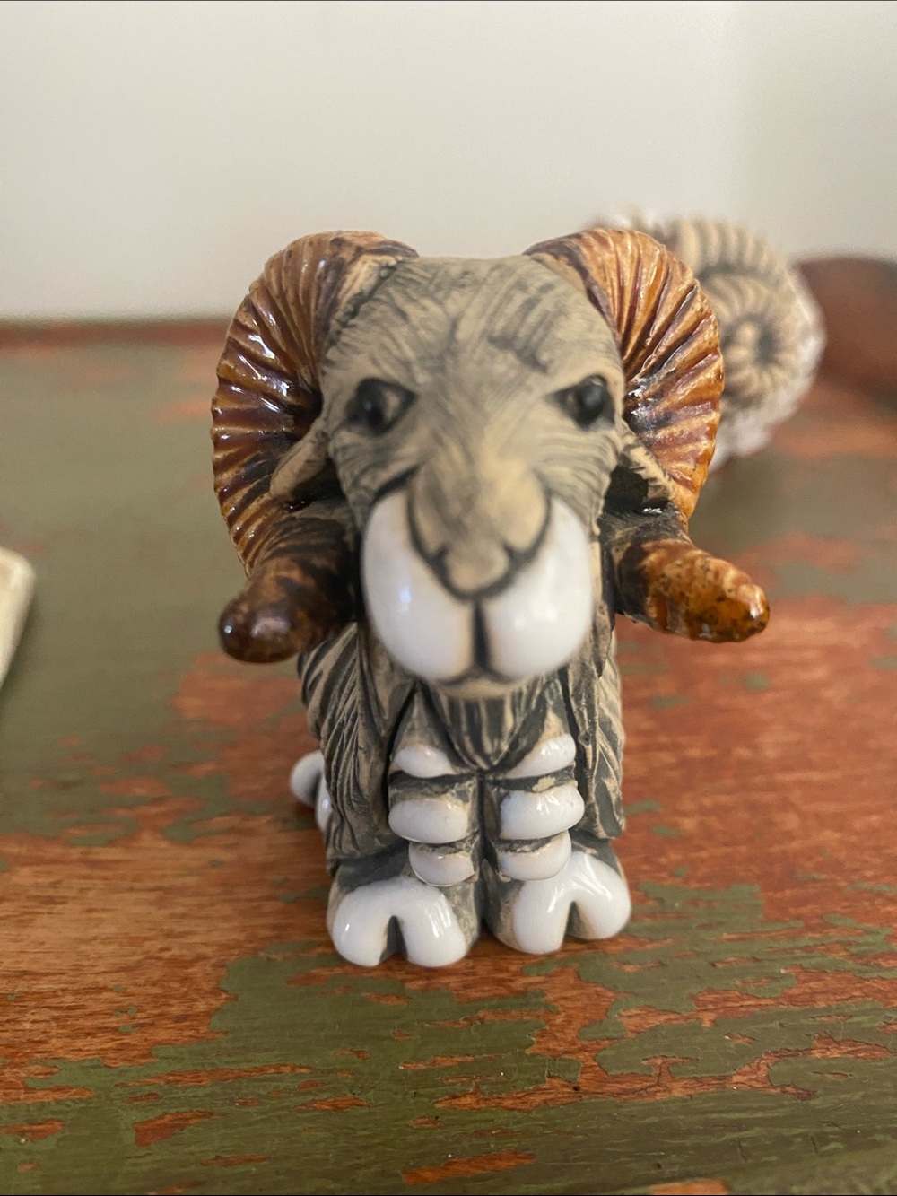 Ram Sheep Figurines Handcrafted Folk Art - Picture 7 of 10